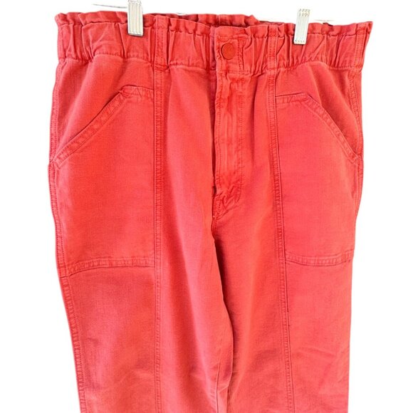 Mother Pants Womens 31 Hot Coral Springy High Rise Ankle Utility Casual Pockets - Picture 6 of 14